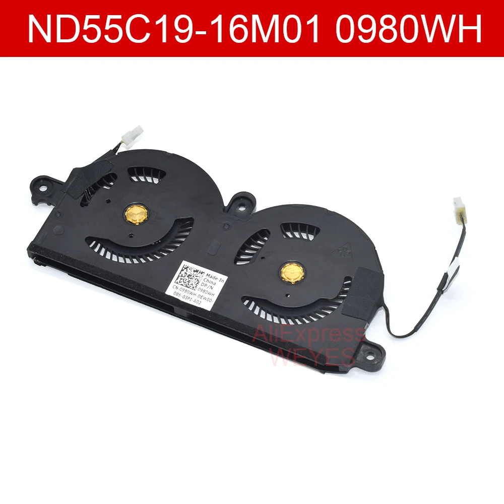 Вентилятор ЦП 9370 Вт · ч для Dell XPS 13 9380, новый холодильник для ноутбука, CN-0980WH DC05V A 4-Pin