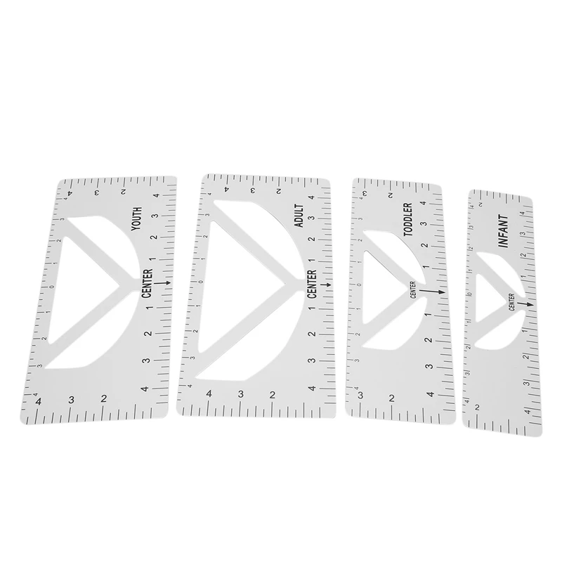 

4-Piece T-Shirt V-Neck Ruler Used To Guide T-Shirt Design, Fashion Ruler, DIY Drawing Template, Craft Tool Drawing