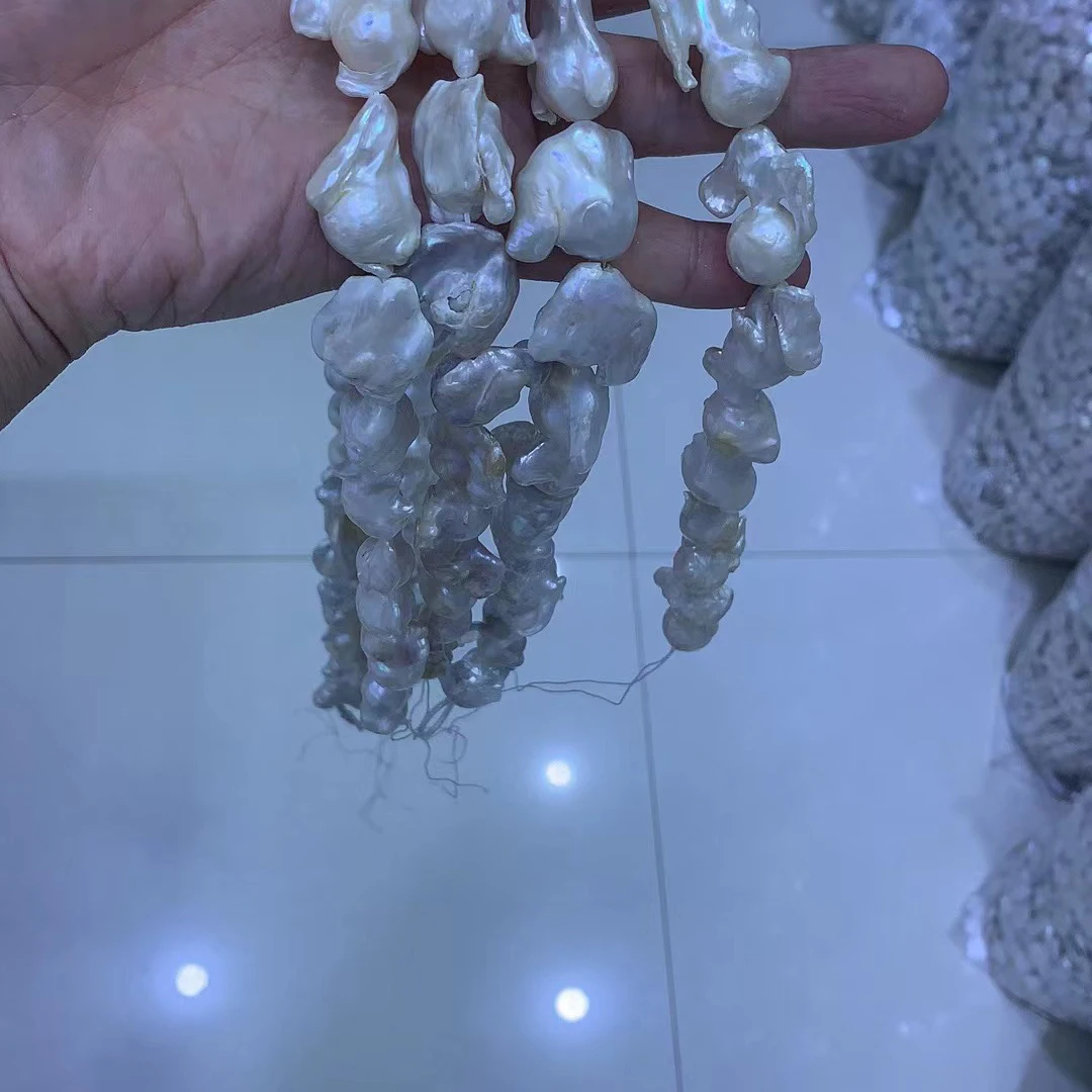 Высокое качество 16-23 мм натуральный пресноводный большой жемчуг в форме барокко