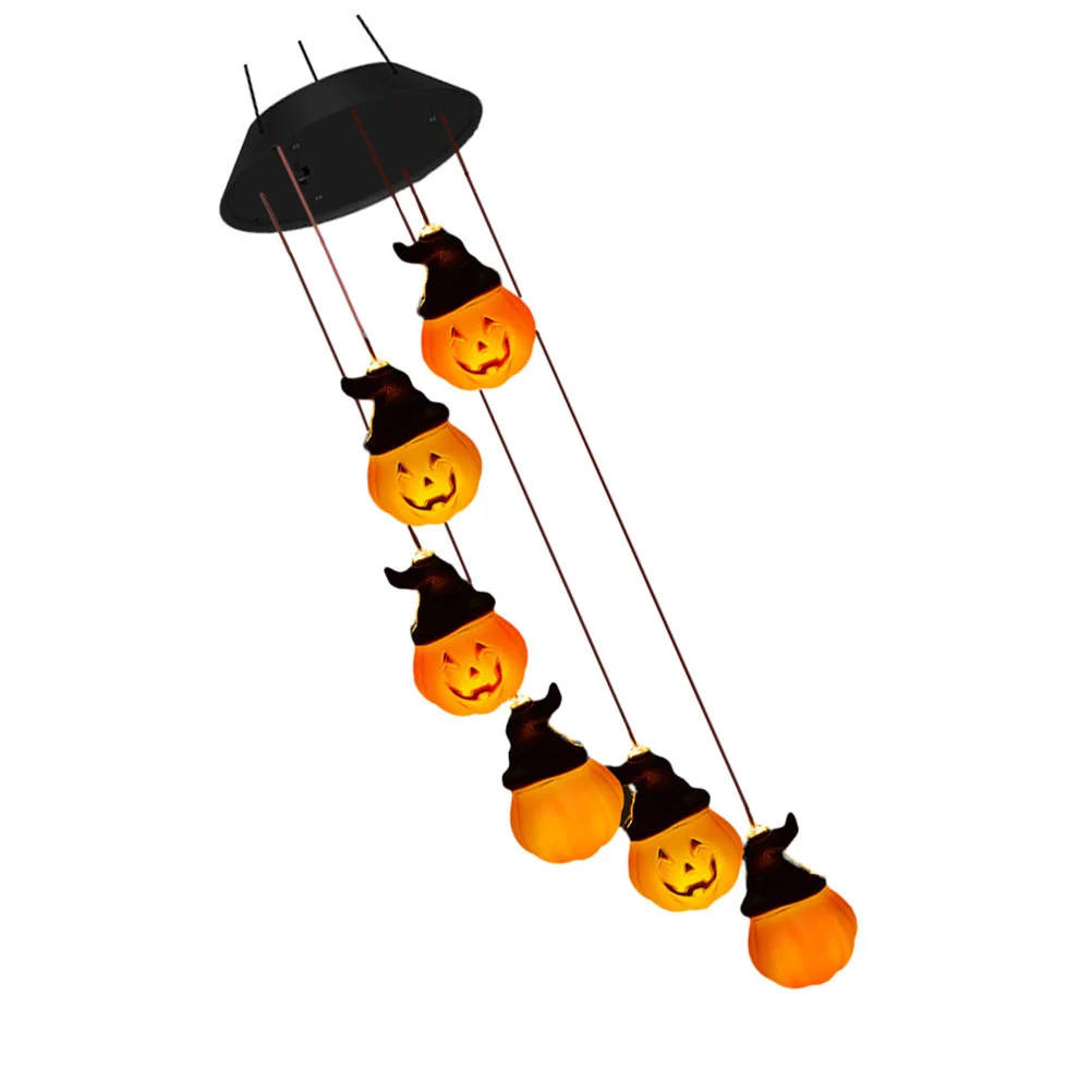 

Wind Chime Solarskull Lamp Lights Light Hanging Garden Bell Decorations Windchime Outsidependant String Chimes Decor Headpumpkin