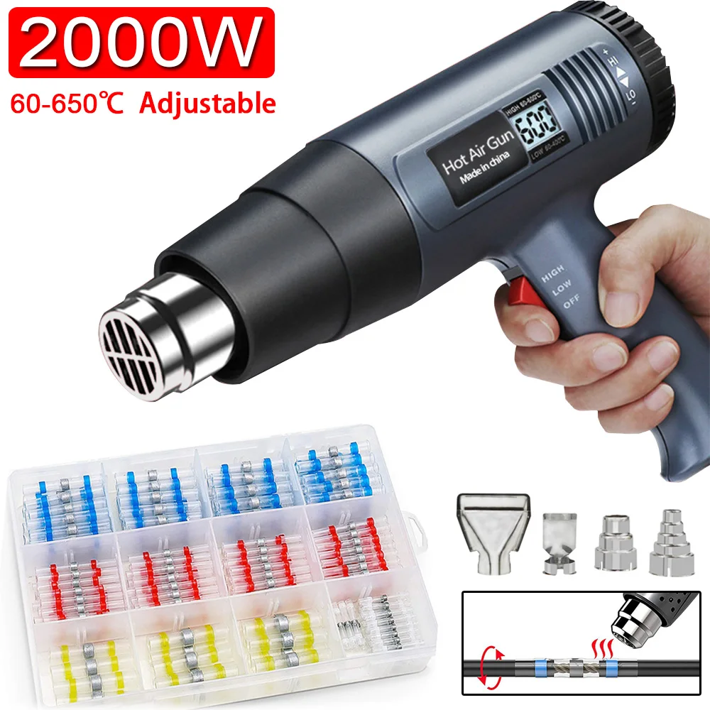 

Air Dryer 2000W Hot Air Gun Industrial Heat Gun for Soldering Thermal Blower Shrink Wrapping Tools Heater