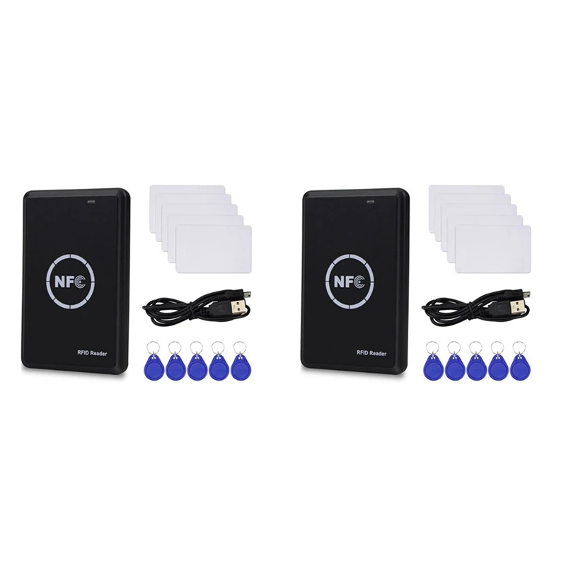 

2X RFID NFC Copier Duplicator 125Khz Key Fob Smart Card Reader Writer 13.56Mhz Encrypted Programmer USB UID T5577 EM4305