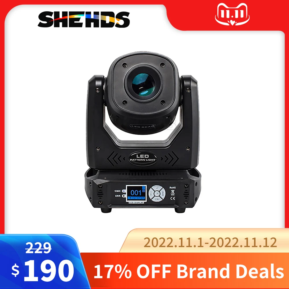 Скидка Светодиодный прожектор с движущейся головкой Gobo 100 Вт, 6-лицевая призма с кругом DMX512, освесветильник для диджея, сценического эффекта, вечери...