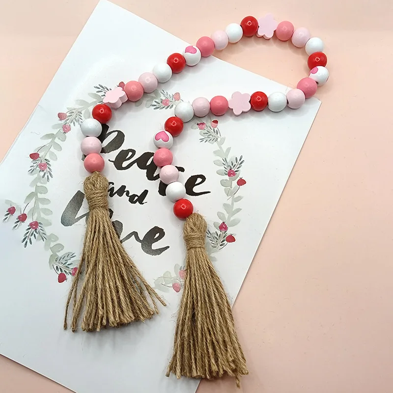 Бусины с кисточками в форме красного сердца для самостоятельного изготовления