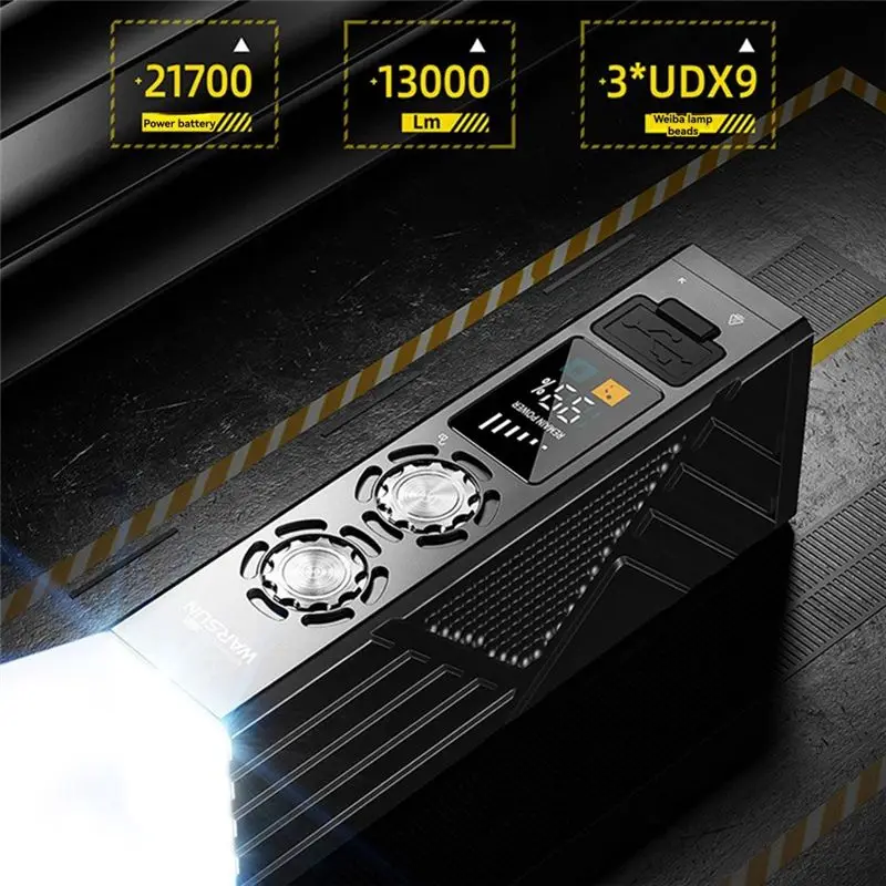 Фото Перезаряжаемый светодиодный фонарь BHTS-WARSUN X809PRO: Сверхъяркий, портативный, многофункциональный светильник для авторемонта и работы на открытом воздухе №3