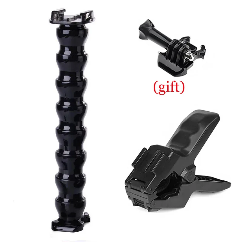 

Jaws Flex Clamp Mount with Flexible Adjustable Gooseneck for Insta360 X3 GoPro Hero 11 Mini 9 DJI Action 3 Cameras Accessories