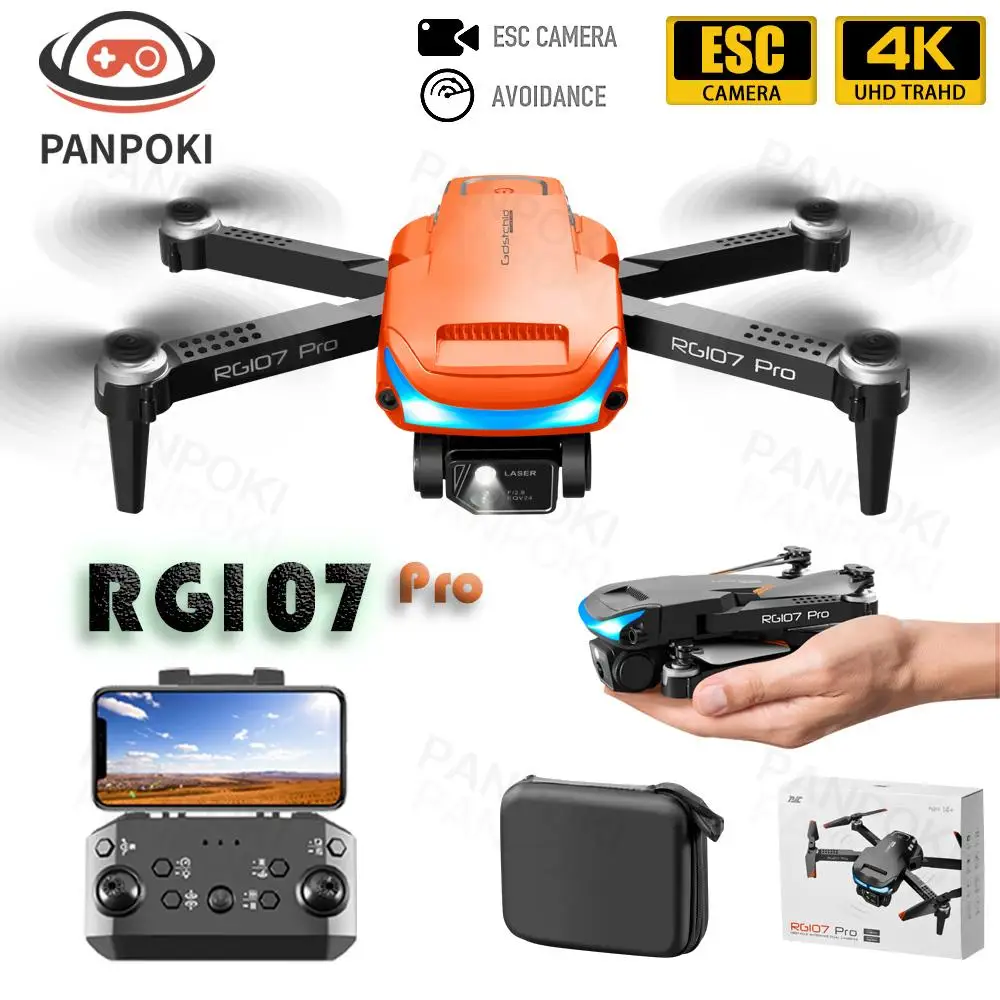 2023 НОВЫЙ RG107 Профессиональный дрон с функцией избегания препятствий 4K HD двойной камерой WIFI fpv дрон пульт дистанционного управления квадрокоптером RC Dron Игрушки.