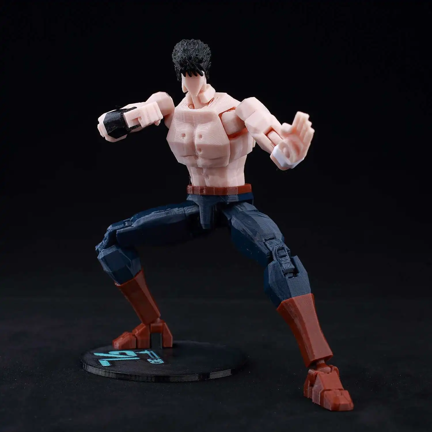 Фото Фигурка Kenshiro без рубашки с принтом 9L3D, многошарнирная позаковая аниме-модель, кулак Северной звезды №3