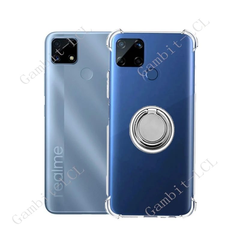 Фото Чехол для Realme C25 Global C12 RMX3193 RMX2185 RMX2189 с кольцом-держателем, мягкий силиконовый чехол из ТПУ для Realme C11 2020 №3