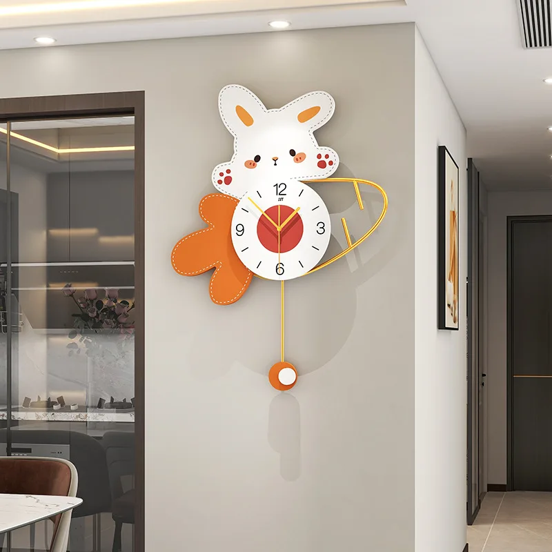 

Online celebrity cute rabbit creative wall clock, living room porch background decoration clock