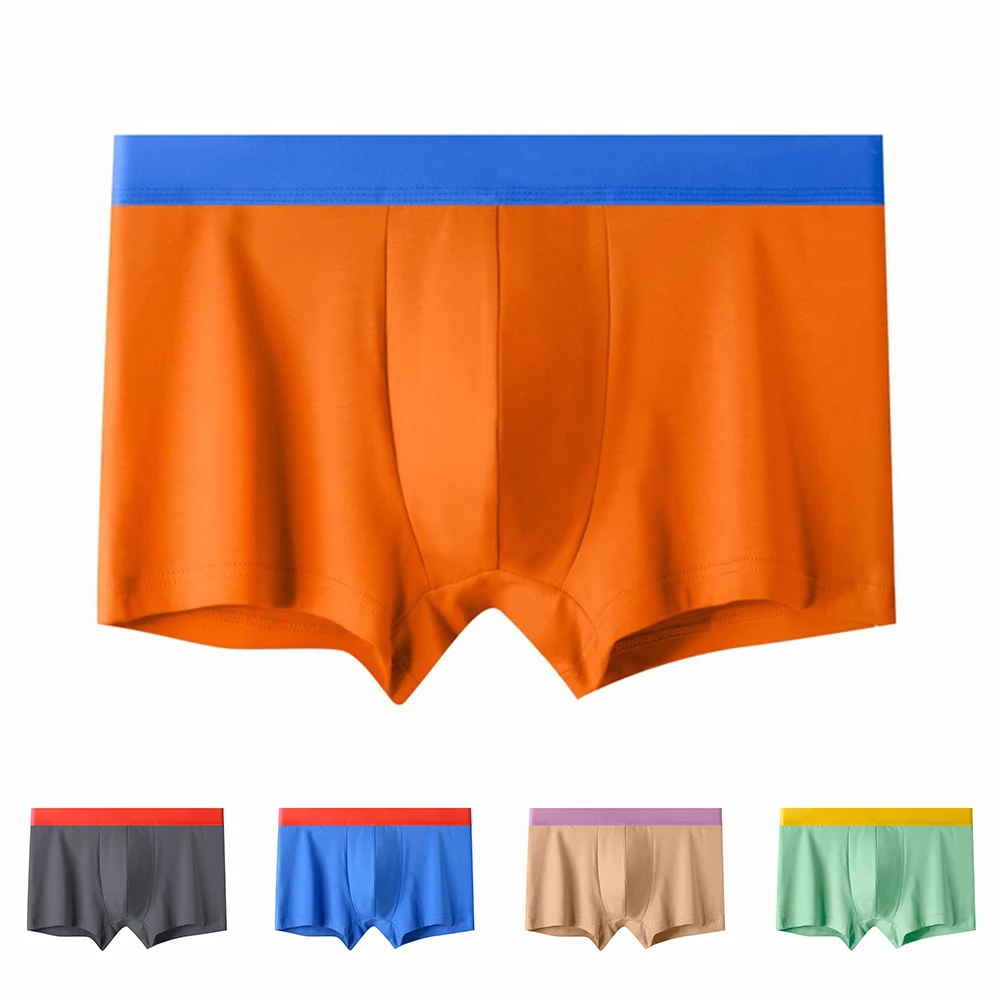 

Men Cotton Boxer Shorts Teenage Breathable Underpants Young Underwear Boys Low Rise Sexy U Convex Pouch Bulge Boxers Trunks