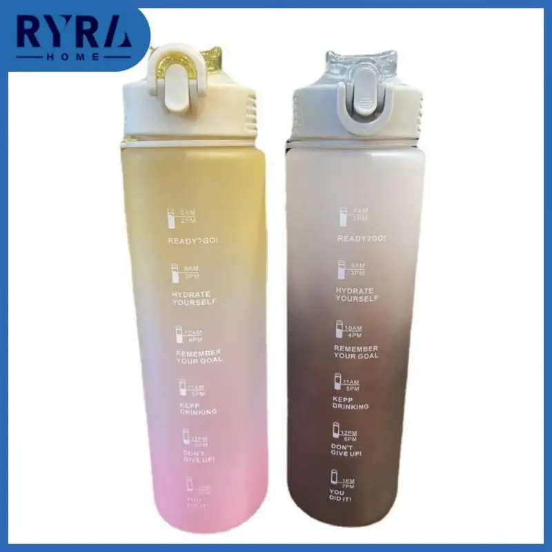 

Creative Straw Cup Large Capacity Water Cups Gradient Color Carrying Ring Design Water Bottle Wholesale Household Accessories