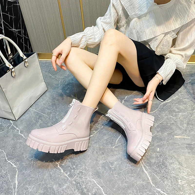 

Rain Boots for Women Platform Shoes Kitchen Garden Waterproof Work Rainboots Fashion Non-slip Thicken Rain Boots Botas De Mujer