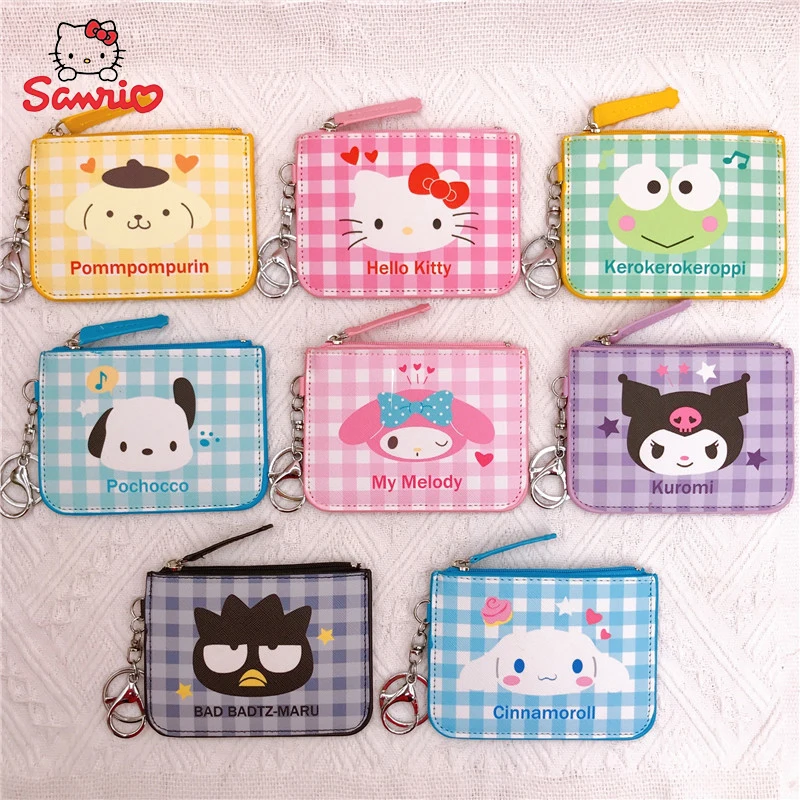 

Kawaii Sanrio, Hello Kitty Cinnamoroll My Melody Аниме Сумка для хранения с функцией мультфильма держатель для карт кошелек для монет с брелоком