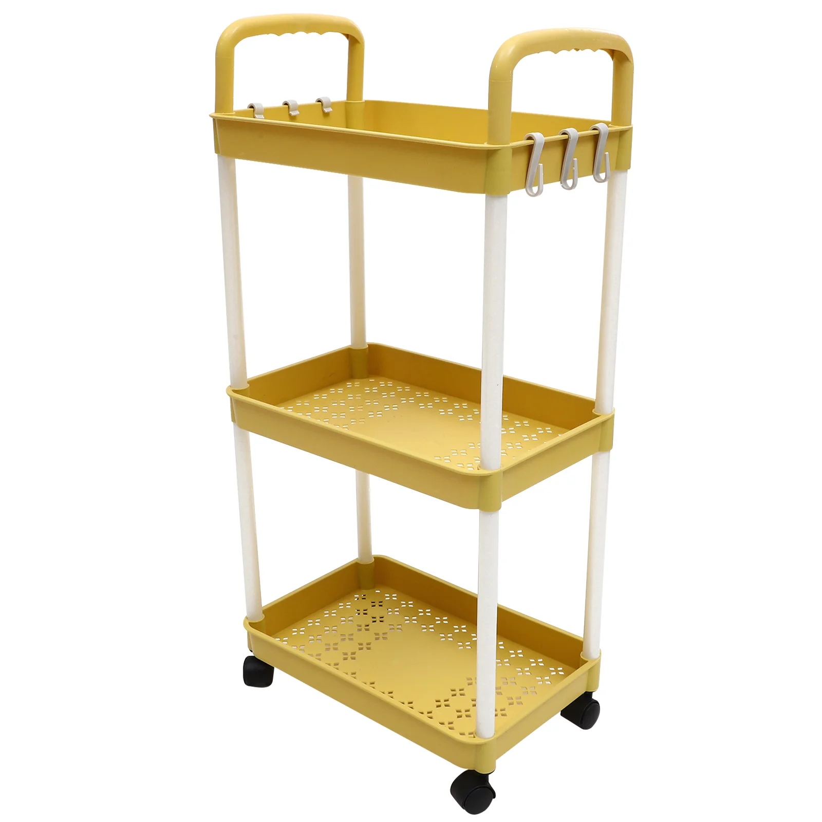 

Rolling Pantry Storage Cart 3-Tier Trolley Rolling Cart Organizer for Kitchen Auxiliary with wheels