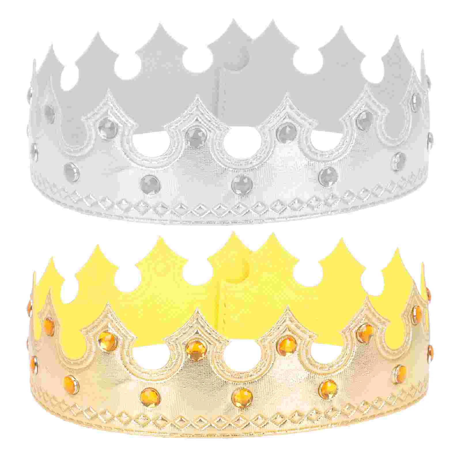 

2pcs Crowns for Kids Diamond Costume Crowns Birthday Crowns Cosplay Crowns