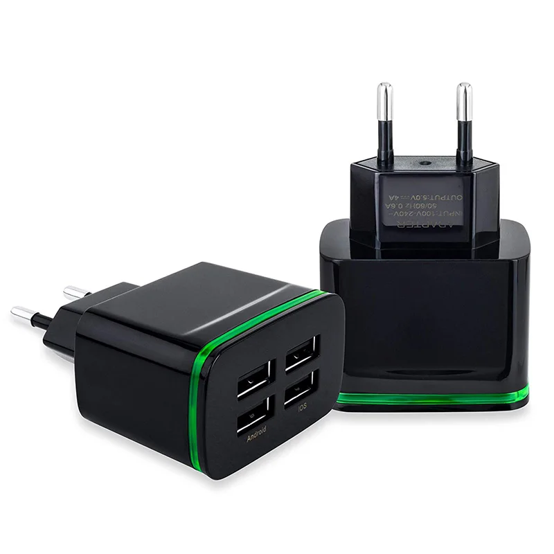 

Adapter USB Universal Travel Adapter for iPhone Ipad Android, USB Wall Plug Charging Adapter,EU Plug(Black 2Pcs)