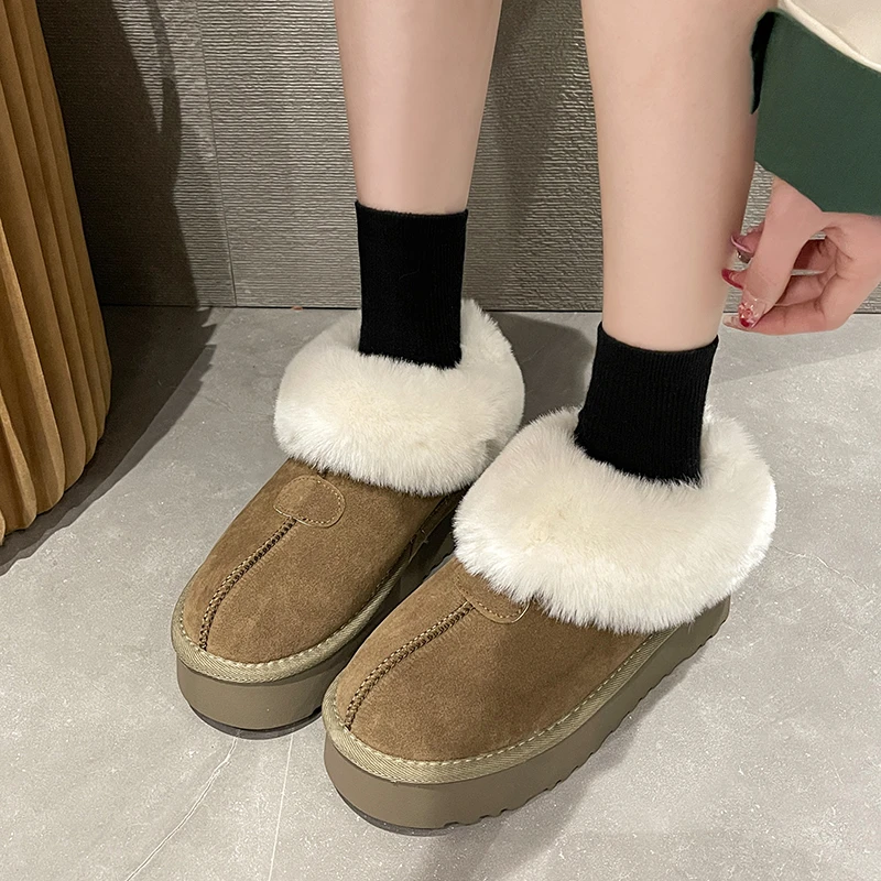 Women's snow boots new winter cashmere thickened warm short tube cotton shoes