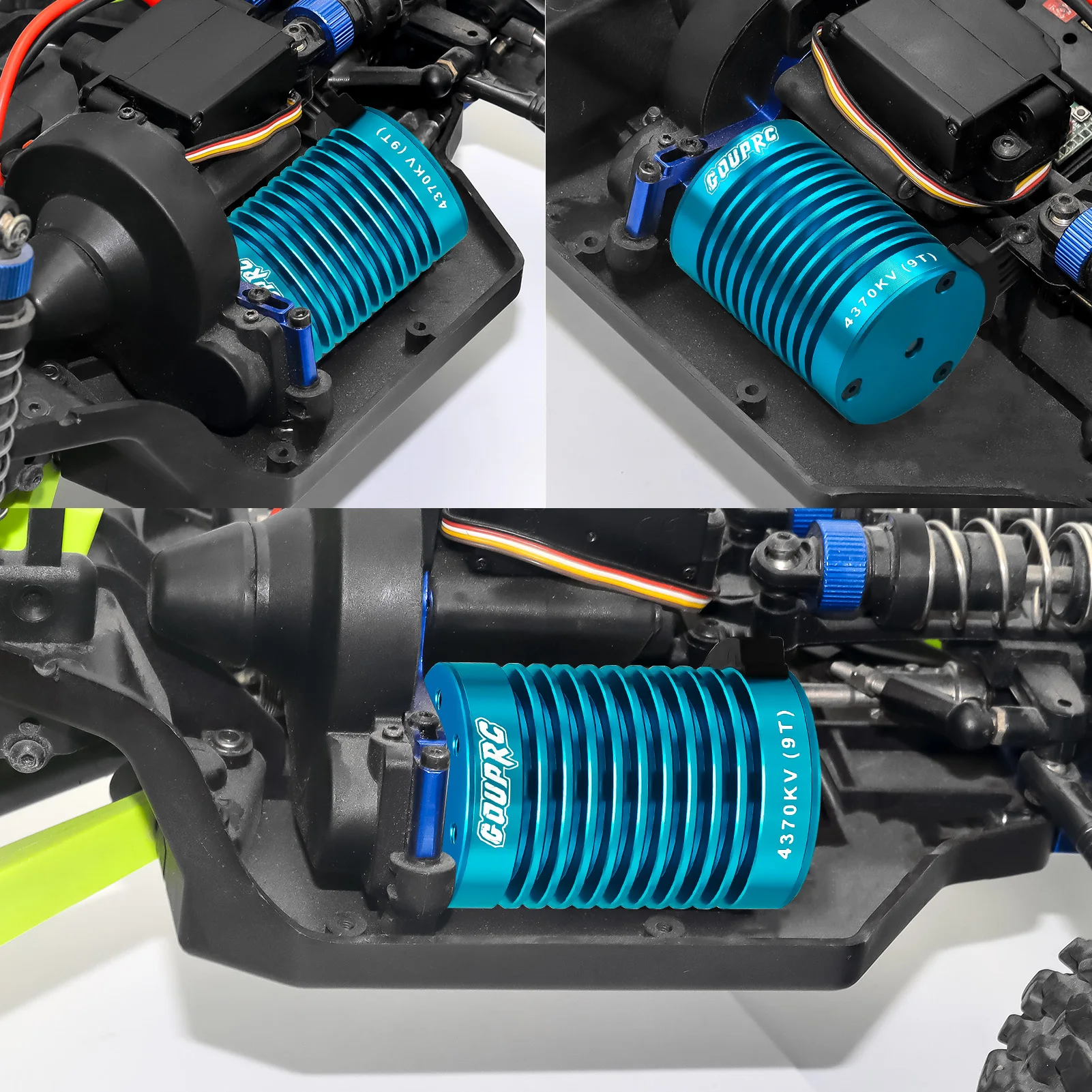 GOUPRC S3650 9T 4370KV Бесщеточный двигатель, вал 3,175 мм для 110 RC автомобиля, грузовика, лодки (art.: 3920d0f313d93) - 3920d0f313d93