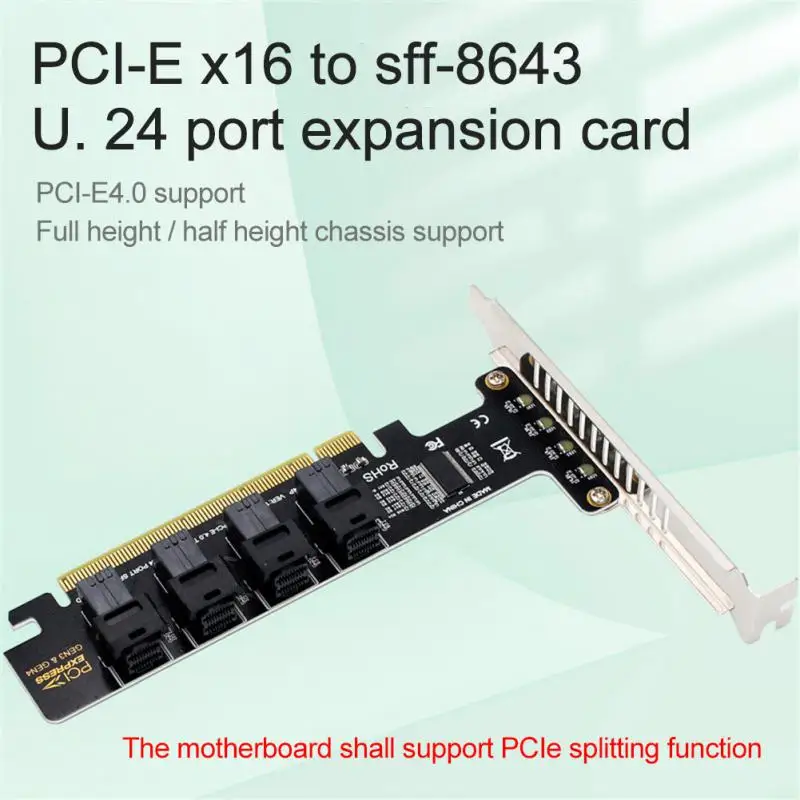 

High Speed Expansion Card Stable Sff-8643 Sff-8639 Pcie4.0 Split Card Pci-e X16 To Sff-8643 For Windows Pcie To U2 Adapter
