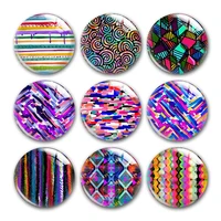 watercolor pattern round photo glass cabochon demo flat back for diy jewelry making finding supplies snap button accessories