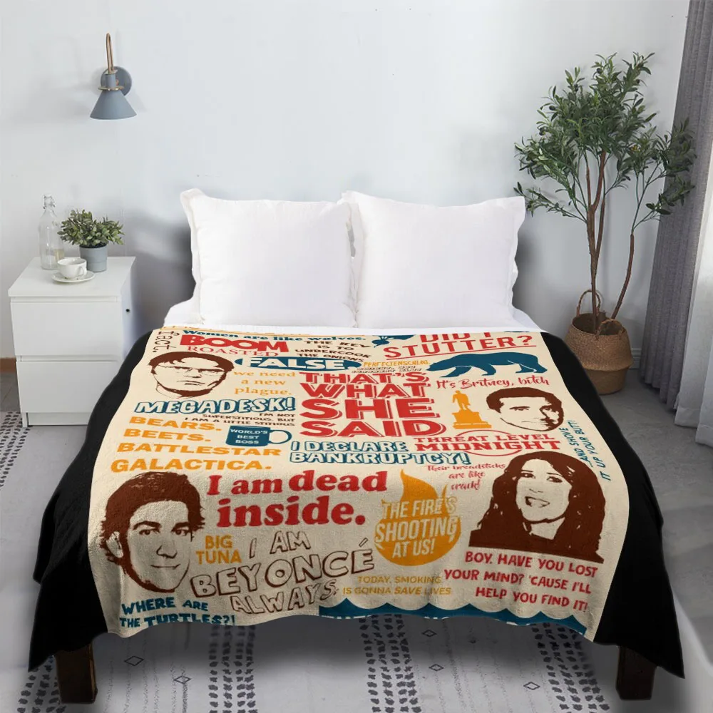 

All The Best Quotes From The Office - That'S What She Said ! Bed Plaid Softest Polynesian Design Plush Sherpa Bed Throw Blanket