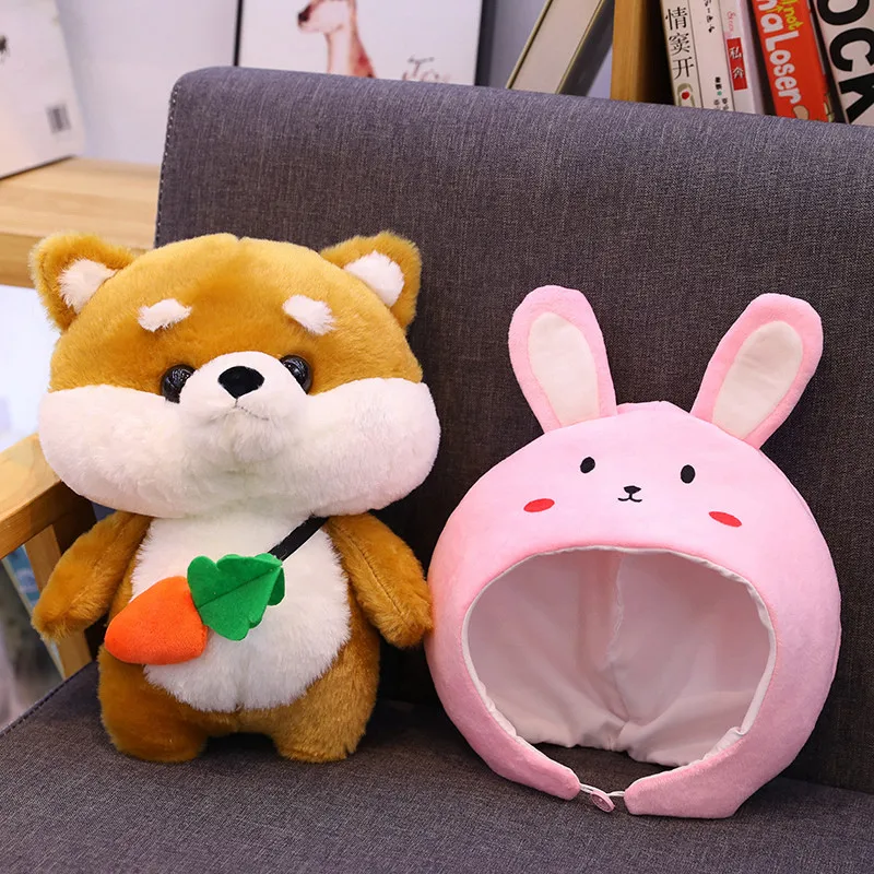 25-35cm Cute Shiba Inu Dog Husky Cosplay Totoro Panda Duck Frog Dinosaur Rabbit Plush Toy Stuffed Animal Doll Soft Pillow Gift |