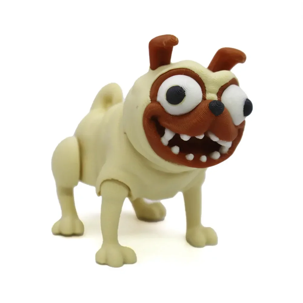 

Милый мопс с 3D принтом, многосуставные подвижные забавные абстрактные аксессуары для украшения домашнего стола, детский подарок