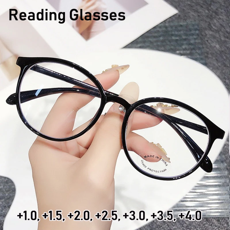 

Модные классические очки для чтения с круглой оправой, очки с защитой от синего света для пожилых мужчин и женщин, оптические компьютерные о...