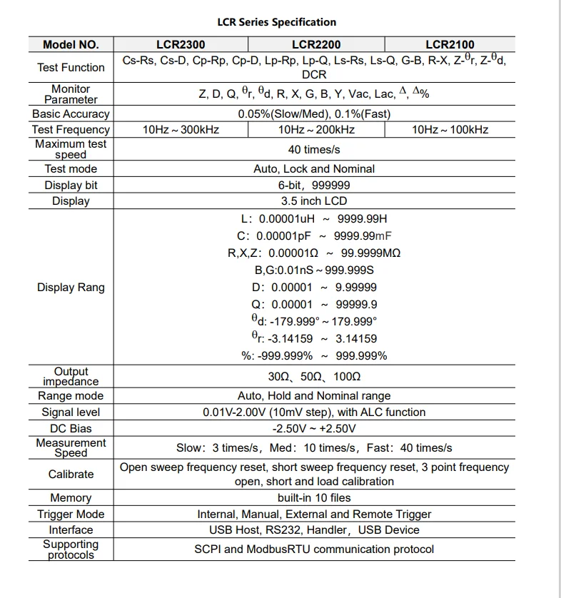 OWON LCR2300 10 Гц-300 кГц LCR2000 Series LCR Instrument Настольный измеритель индуктивности емкости
