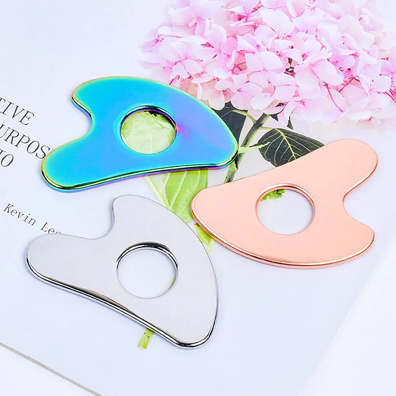 

Gua Sha Facial Tool Zinc Alloy GuaSha Massage Tool Natural Universal Facial Silver Metal Gua Sha Board for SPA Acupuncture