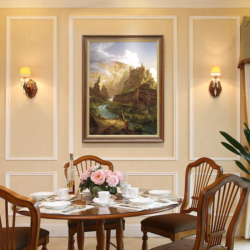 

American-style Landscape Oil Painting Porch Decorative Painting European-style Hanging Painting Custom Corridor Mural