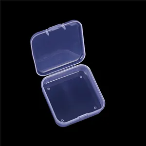 200Pcs 5.5x2.1cm Mini Square Clear Storage Box With Lids Jewelry Earrings Rings Small Items Container Packaging Accessory