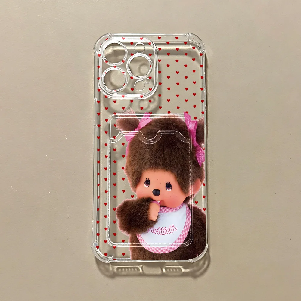 Фото НОВЫЙ милый чехол-картхолдер M-Monchhichis для Xiaomi Redmi 13C 12C 10C 9A 9C Note 14 13 12 12s 11 10 9 8 Pro Plus 4G 5G, противоударный №3