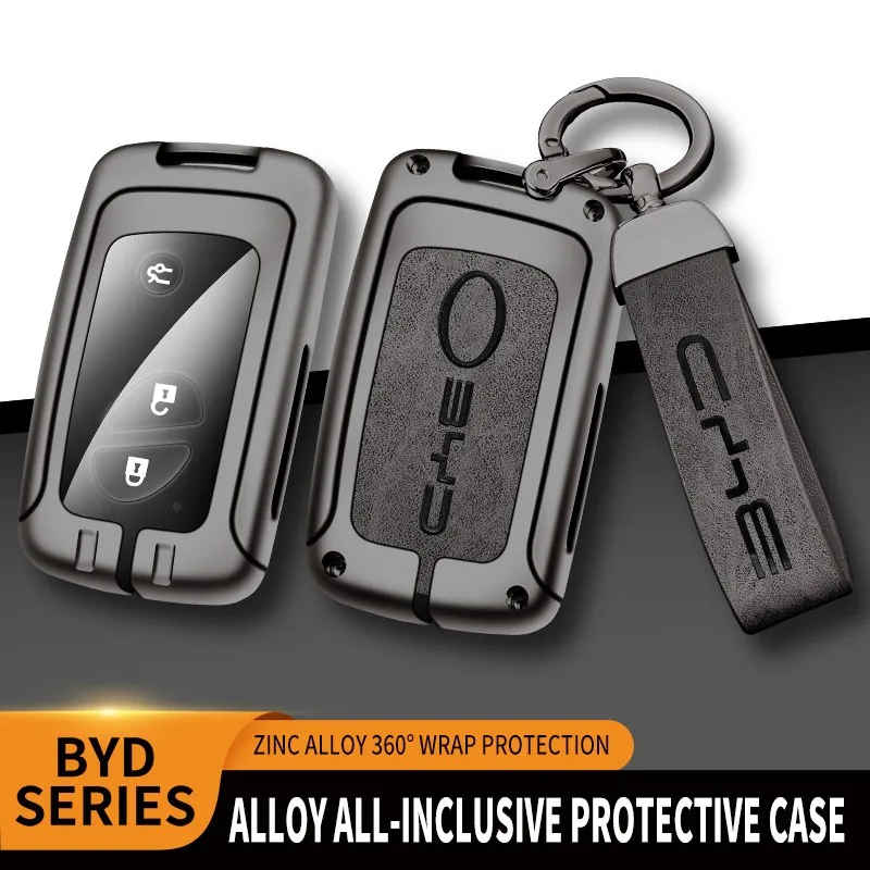 

Zinc Alloy+Leather+TPU Car Remote Key Bag For BYD S6 E6 M6 F3R G3R L3 Accessories
