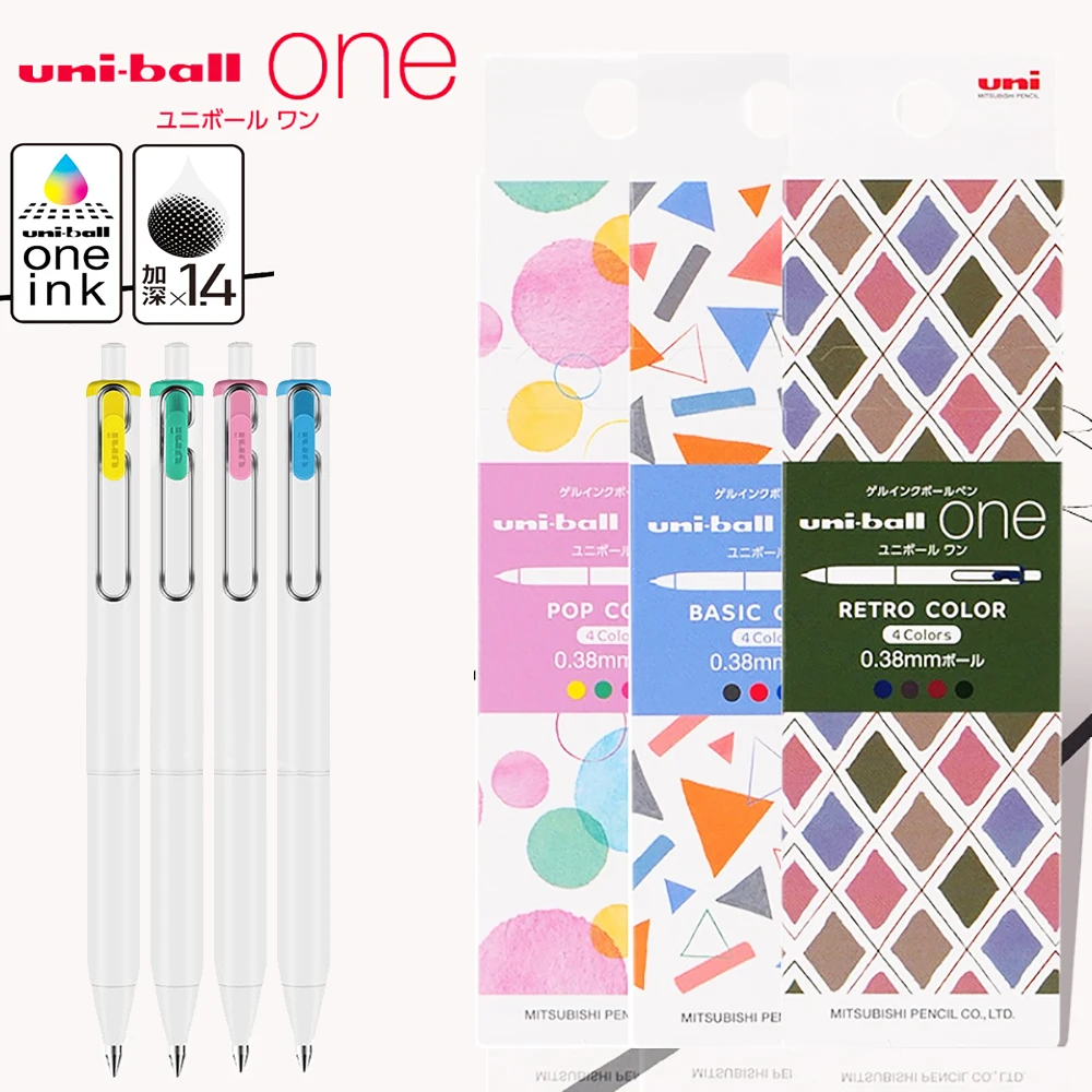 

4 Colors Japan UNI Gel Pen Set Small Thick Core Retro Basic Popular Limited Edition UMN-S 0.3/0.5mm Study Office Cute Stationery