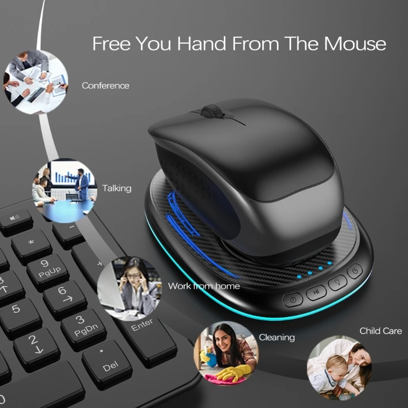 

Mouse Jiggler with Timer Automatic Mover Mouse Wiggler Movement Simulator RGB Lights for Computer Screen Awakening