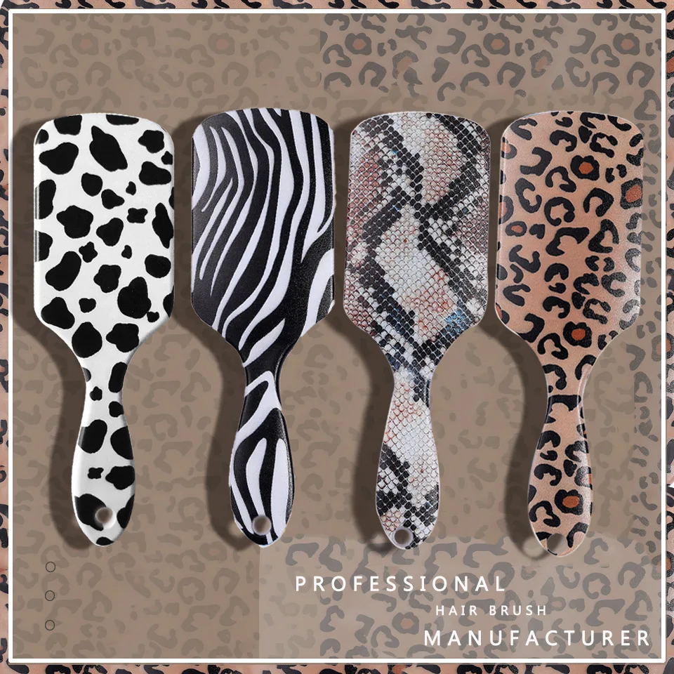 

Leopard-Print Comb Hairdressing Air Cushion Comb Snake-pattern Smooth Hair Large Board Comb Animal Pattern Plastic Comb