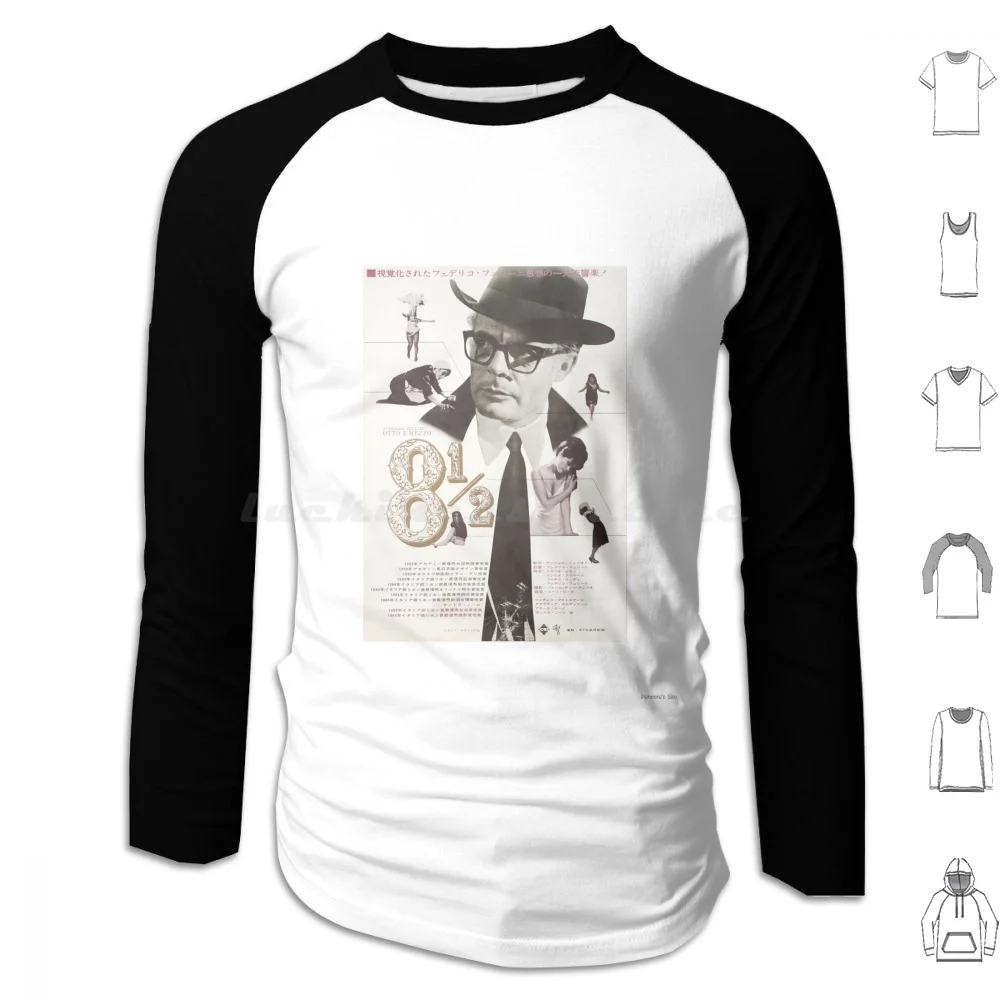 8 1/2 ( 1963 )-Federico Fellini-Японская толстовка с капюшоном из хлопка длинными рукавами