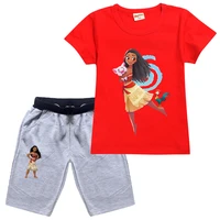 2022 new moana clothes kids casual outfits girls short sleeve t shirt shorts 2pcs set boys summer tracksuit childrens clothing