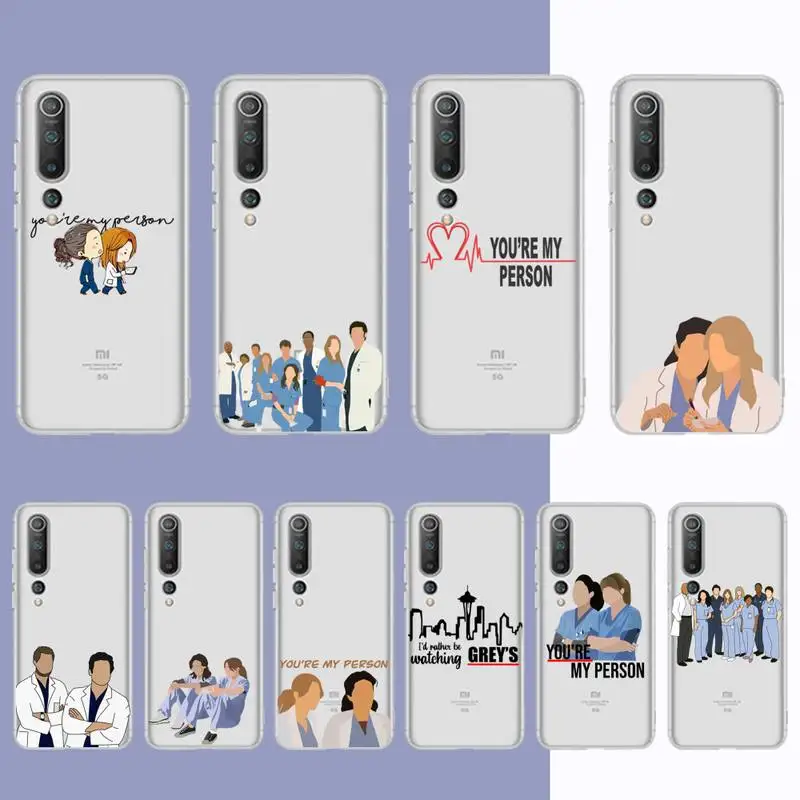 

Greys Anatomy You Are My Person Phone Case For Redmi Note 5 7 8 9 10 A K20 pro max lite for Xiaomi 10pro 10T