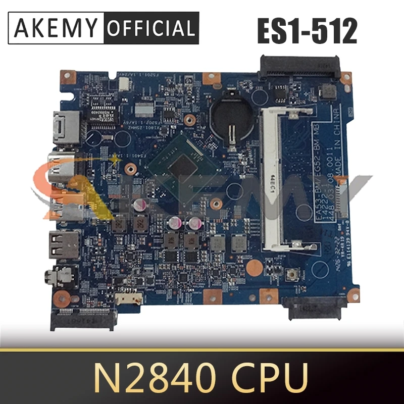 

NBMRW11002 For ACER Aspire ES1-512 Celeron N2840 Notebook Mainboard 14222-1 SR1YJ DDR3 Laptop motherboard