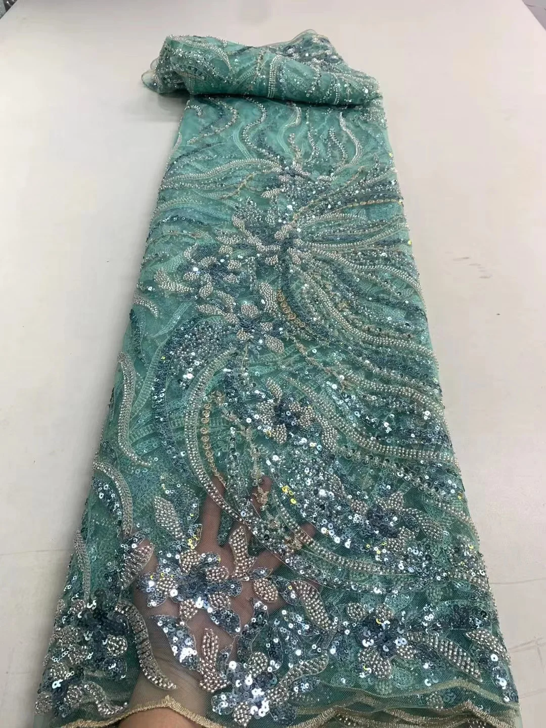 

Новейшая африканская кружевная ткань с блестками для жениха высокого качества 2023 нигерийская французская Тюлевая кружевная ткань для свадебного платья