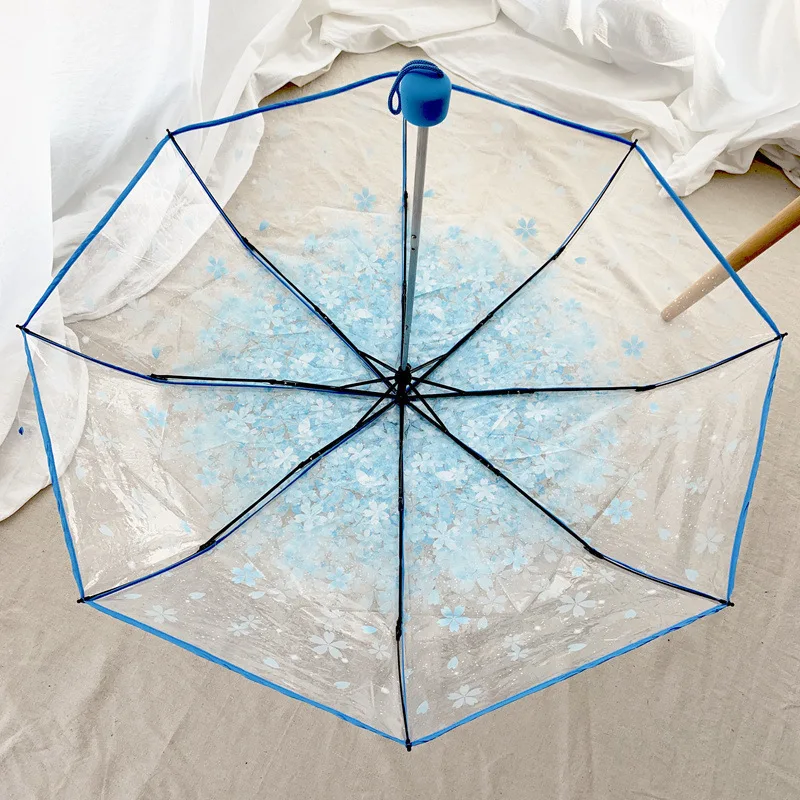 

Women's Original Cherry Blossom Transparent Samgopold Usan Folding Japanese Style Simple Forest Style