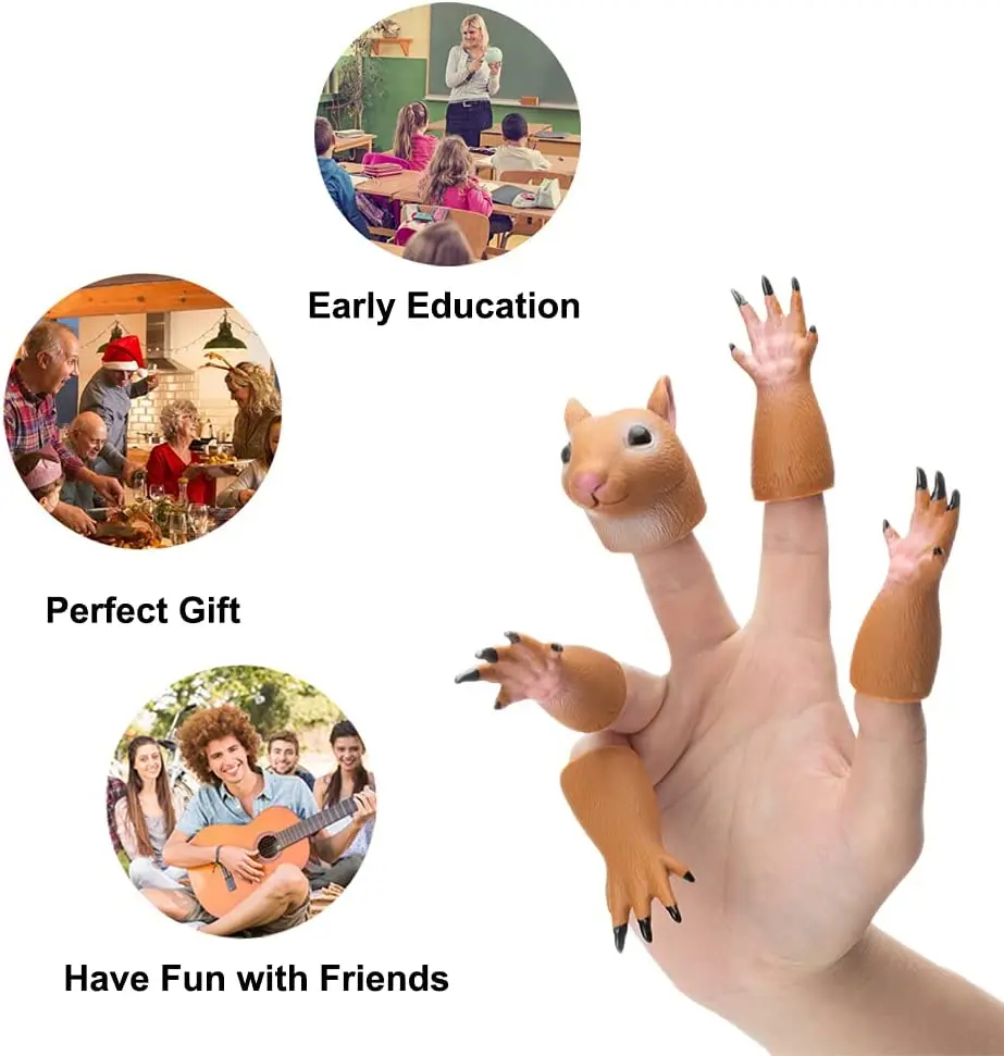 Белка Handi, пальчиковые игрушки, ручная марионетка, новинка, животное, крошечная, удобная игрушка, подарок для детей, день рождения, косплей-иг... (art.: 3920bb5361fbe) - 3920bb5361fbe
