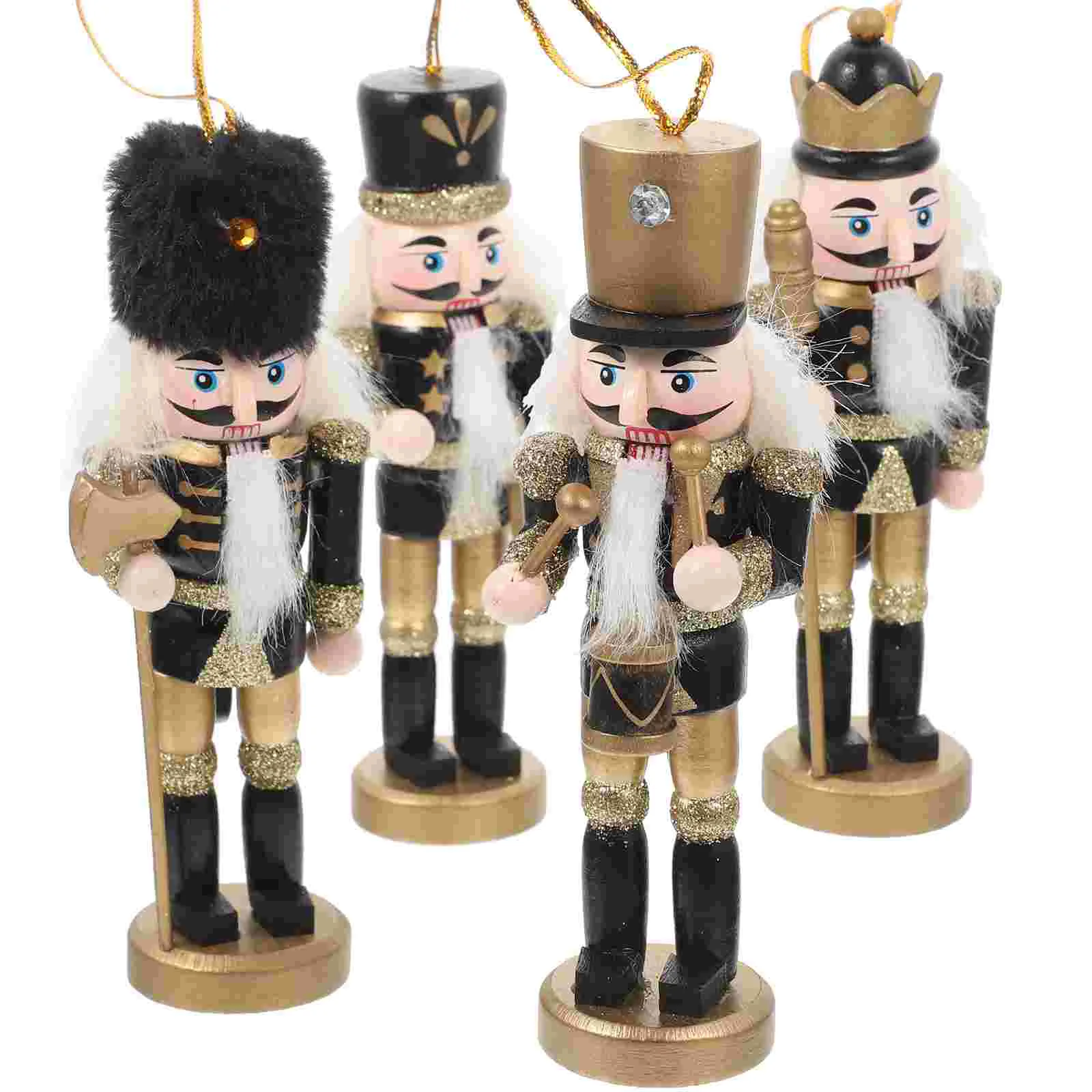

4 Pcs Soldier Xmas Decorations Wood Toy Nutcracker Christmas Party Favors Nutcrackers Adornos Para Mesa