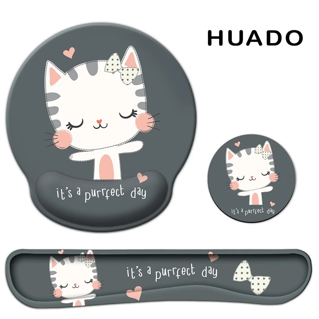 Набор из пены с эффектом памяти подставка под запястье и коврик для мыши