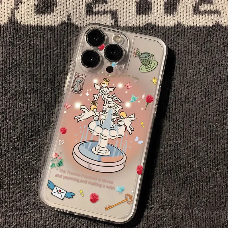 Милый чехол для телефона Fountain Angel Infinix Hot 50 40 30 30i 20 20i 12 12i 11 1010i 10s 9 8 Play NFC 4G 5G