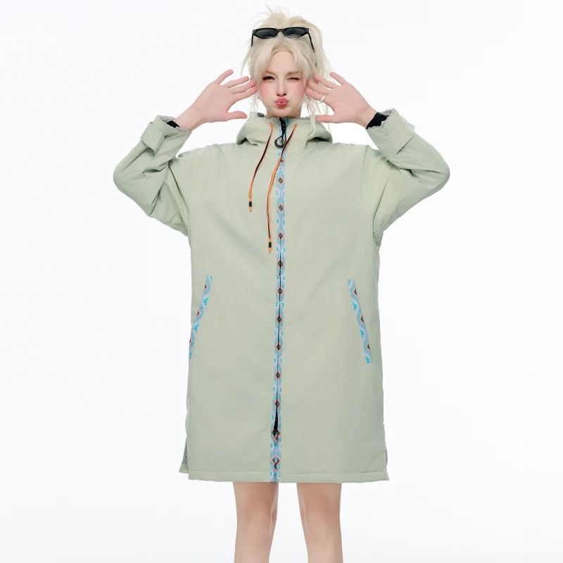 Фото SAILBEE Surf, куртка из ткани из микрофибры, плащ с капюшоном, пляжный серфинг, бассейн, подкладка, плащ, пальто унисекс, теплый халат для дайвинга №2