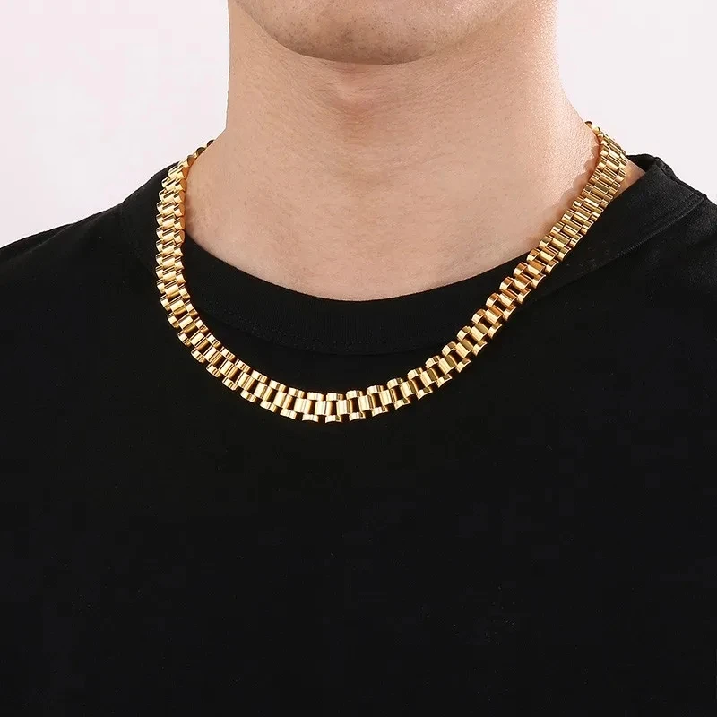 Ожерелье-цепочка из нержавеющей стали для женщин и мужчин толстый Ювелирный